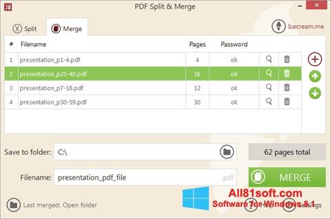 Ekraanipilt PDF Split and Merge Windows 8.1