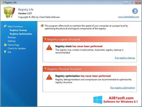 Ekraanipilt Registry Life Windows 8.1