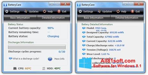 Ekraanipilt BatteryCare Windows 8.1