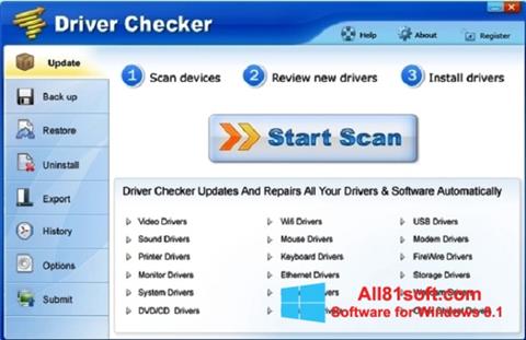 Ekraanipilt Driver Checker Windows 8.1