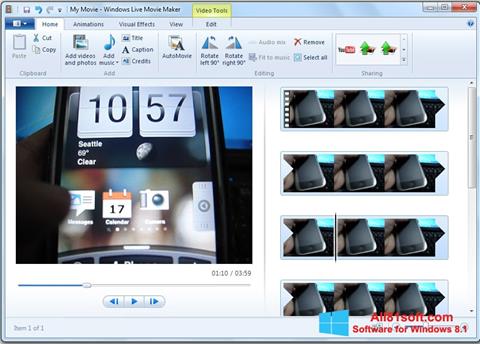 Ekraanipilt Windows Live Movie Maker Windows 8.1