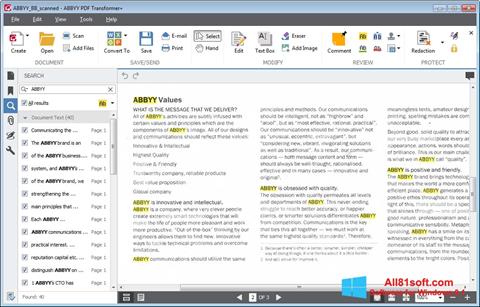 Ekraanipilt ABBYY PDF Transformer Windows 8.1