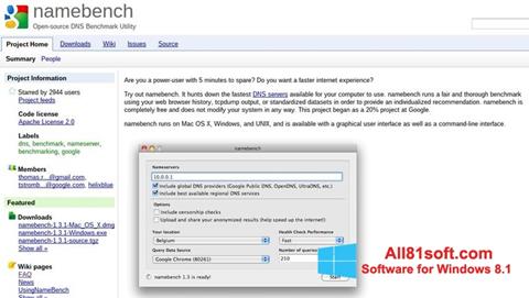 Ekraanipilt NameBench Windows 8.1