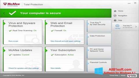 Ekraanipilt McAfee Total Protection Windows 8.1