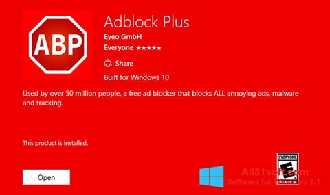 Ekraanipilt Adblock Plus Windows 8.1