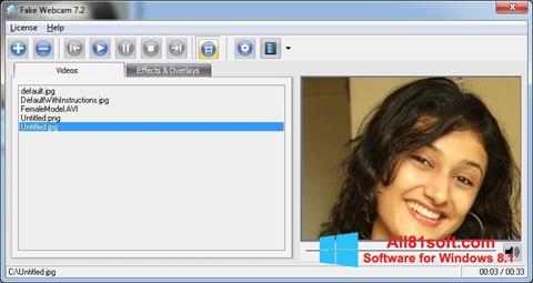 Ekraanipilt Fake Webcam Windows 8.1