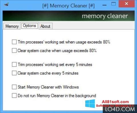 Ekraanipilt Memory Cleaner Windows 8.1