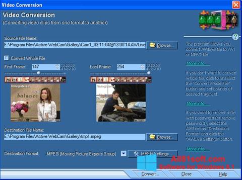 Ekraanipilt Active WebCam Windows 8.1