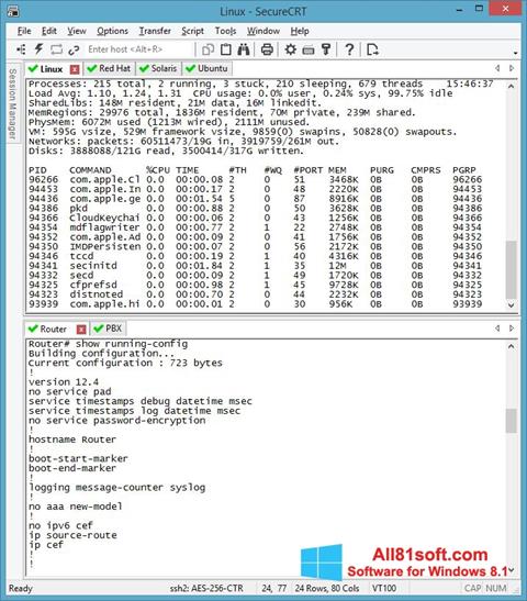 Ekraanipilt SecureCRT Windows 8.1
