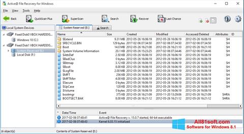 Ekraanipilt Active File Recovery Windows 8.1