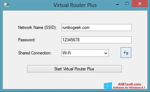 Ekraanipilt Virtual Router Plus Windows 8.1