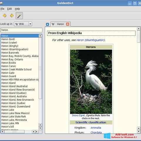 Ekraanipilt GoldenDict Windows 8.1