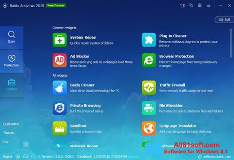 Ekraanipilt Baidu Antivirus Windows 8.1