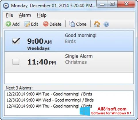 Ekraanipilt Free Alarm Clock Windows 8.1