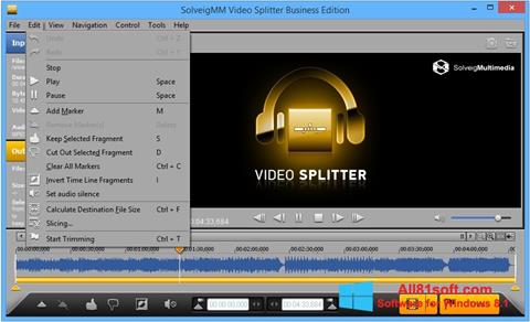 Ekraanipilt SolveigMM Video Splitter Windows 8.1