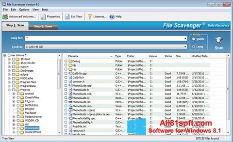 Ekraanipilt File Scavenger Windows 8.1