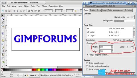 Ekraanipilt Inkscape Windows 8.1