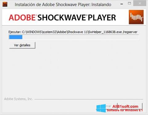 Ekraanipilt Adobe Shockwave Player Windows 8.1