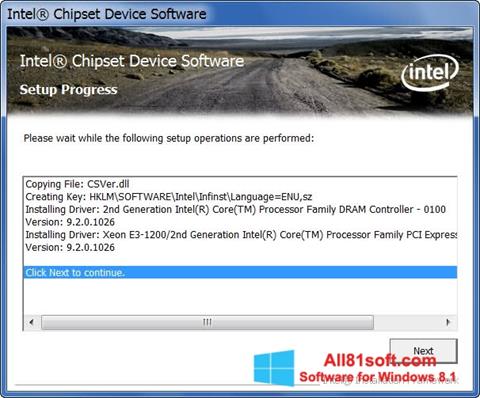 Ekraanipilt Intel Chipset Device Software Windows 8.1