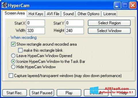 Ekraanipilt HyperCam Windows 8.1