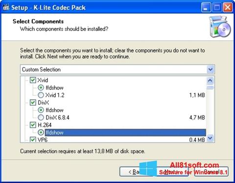 Ekraanipilt K-Lite Codec Pack Windows 8.1