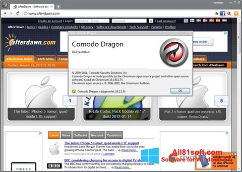 Ekraanipilt Comodo Dragon Windows 8.1