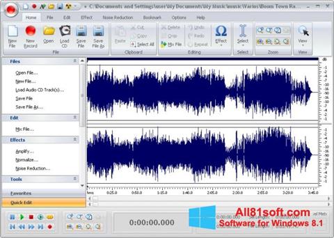 Ekraanipilt Free Audio Editor Windows 8.1