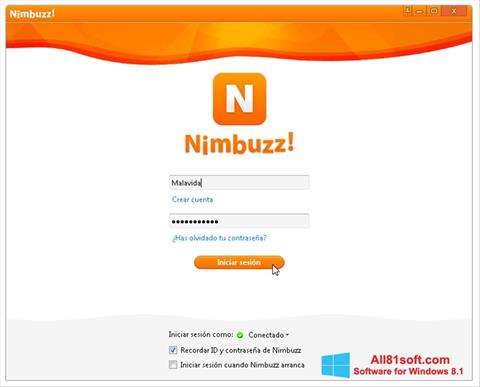Ekraanipilt Nimbuzz Windows 8.1