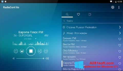 Ekraanipilt Radiocent Windows 8.1
