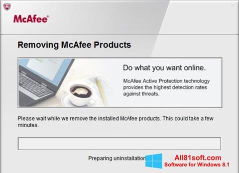 Ekraanipilt McAfee Consumer Product Removal Tool Windows 8.1