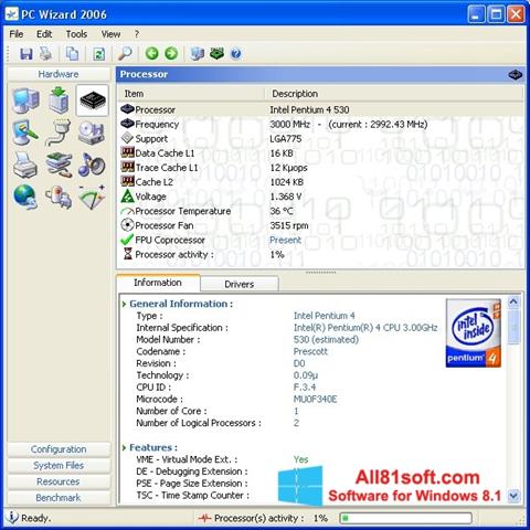 Ekraanipilt PC Wizard Windows 8.1