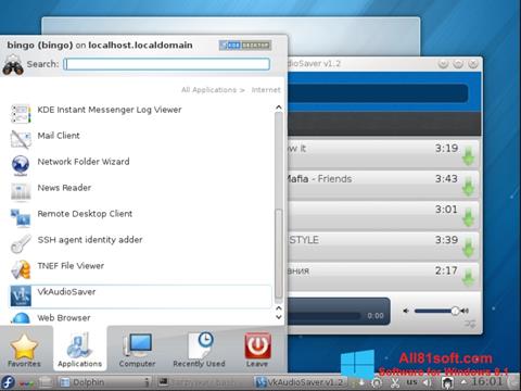 Ekraanipilt VkAudioSaver Windows 8.1