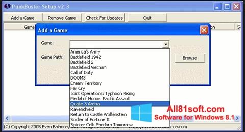 Ekraanipilt PunkBuster Windows 8.1